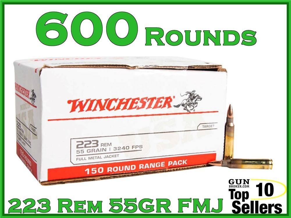 Winchester Target & Practice 223 Remington Ammo 55gr FMJ W223150-img-0