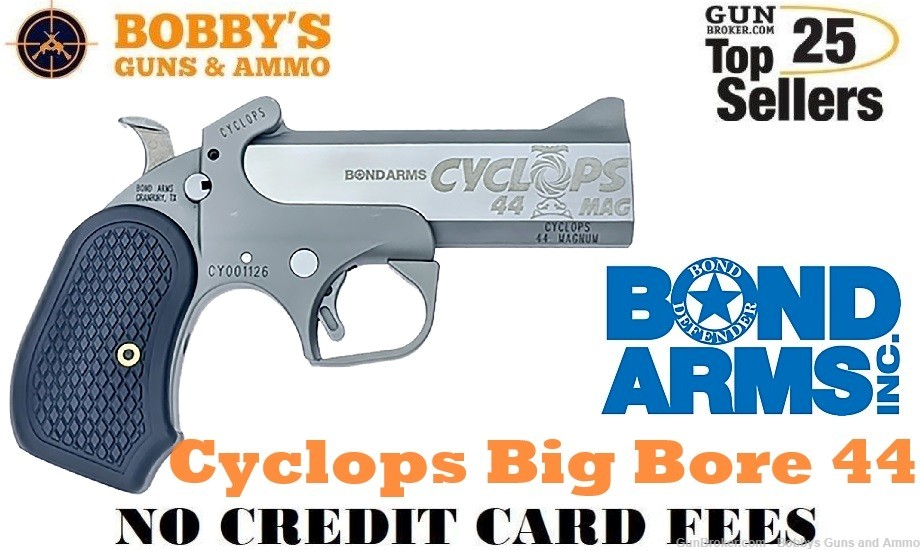 Bond Arms BACY Cyclops Big Bore 44 Mag 1rd, 4.25" Matte Stainless-img-0