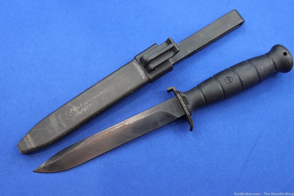 Glock Model 78 Field Knife Early Mfg AUSTRIA Military OLD LOGO Blk Scabbard-img-0