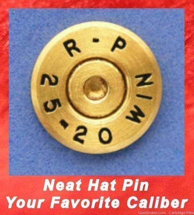 Remington R-P 25-20 WIN Cartridge Hat Pin  Tie Tac  Ammo Bullet-img-0