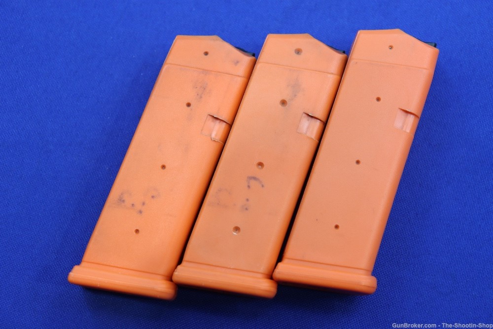 Glock G19 Pistol Orange Training Magazines U-Notch 9mm 3 Rare Factory Mags-img-7
