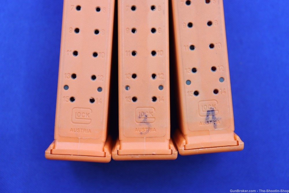 Glock G19 Pistol Orange Training Magazines U-Notch 9mm 3 Rare Factory Mags-img-2