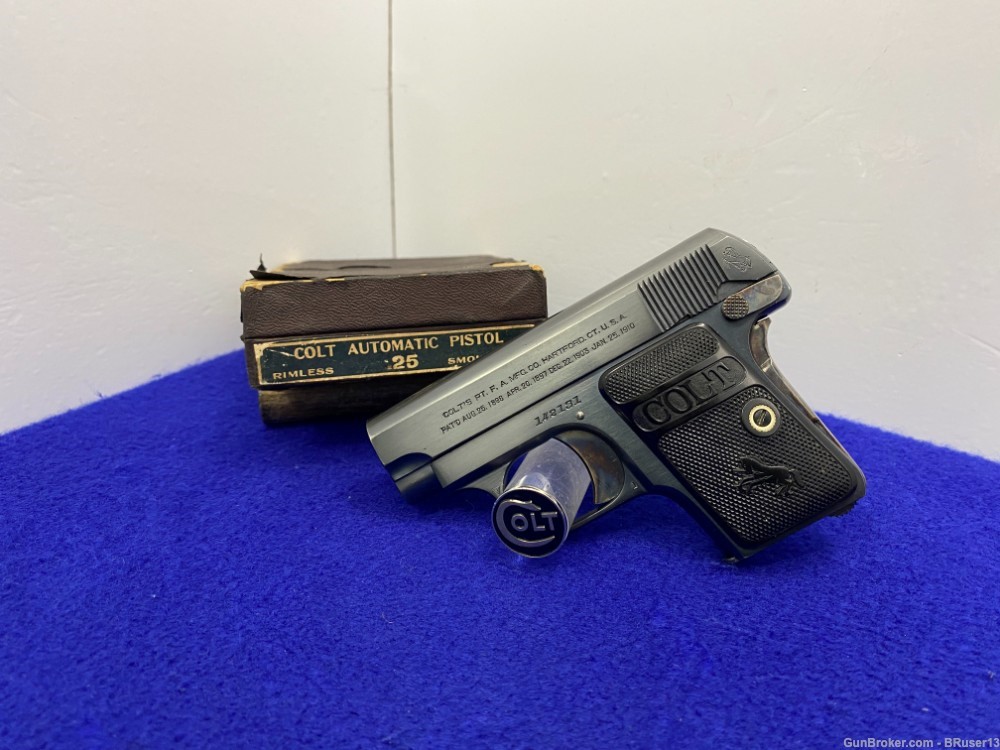 1916 Colt 1908 Vest Pocket .25 ACP Blue 2" *COLLECTIBLE POCKET PISTOL*     -img-0