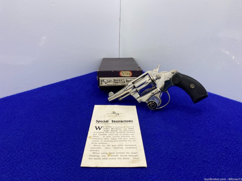 1916 Colt Pocket Positive .32NP Nickel 2.5" *FACTORY ORIGINAL BOX INCLUDED*-img-0