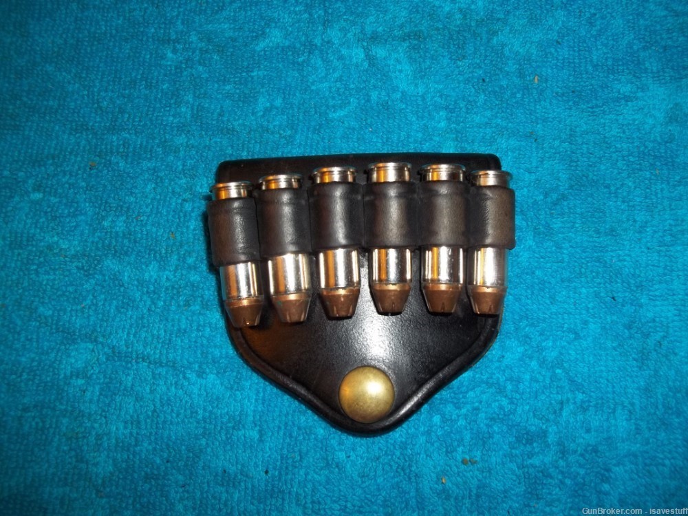 Vintage Don Hume 6 Cartridge 44 MAGNUM Belt Slide Snapped Ammo Carrier-img-0