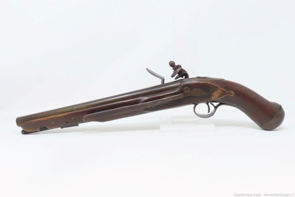 FREDERICK V F5 Monogram DANISH MILITARY Antique Naval/Belt FLINTLOCK Pistol-img-13