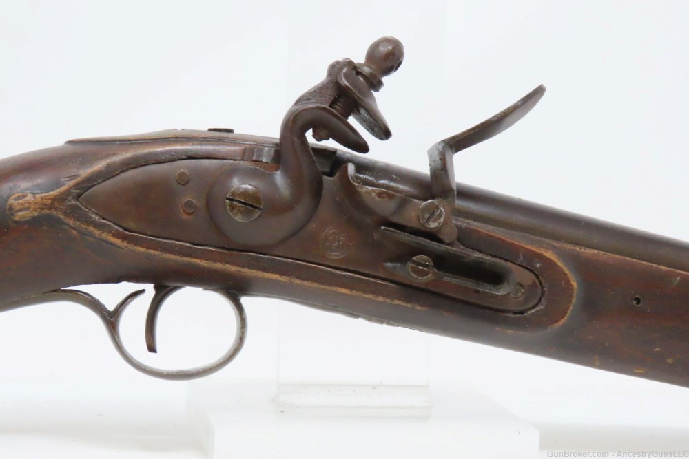 FREDERICK V F5 Monogram DANISH MILITARY Antique Naval/Belt FLINTLOCK Pistol-img-3