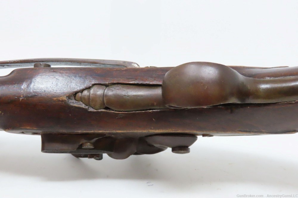 FREDERICK V F5 Monogram DANISH MILITARY Antique Naval/Belt FLINTLOCK Pistol-img-11