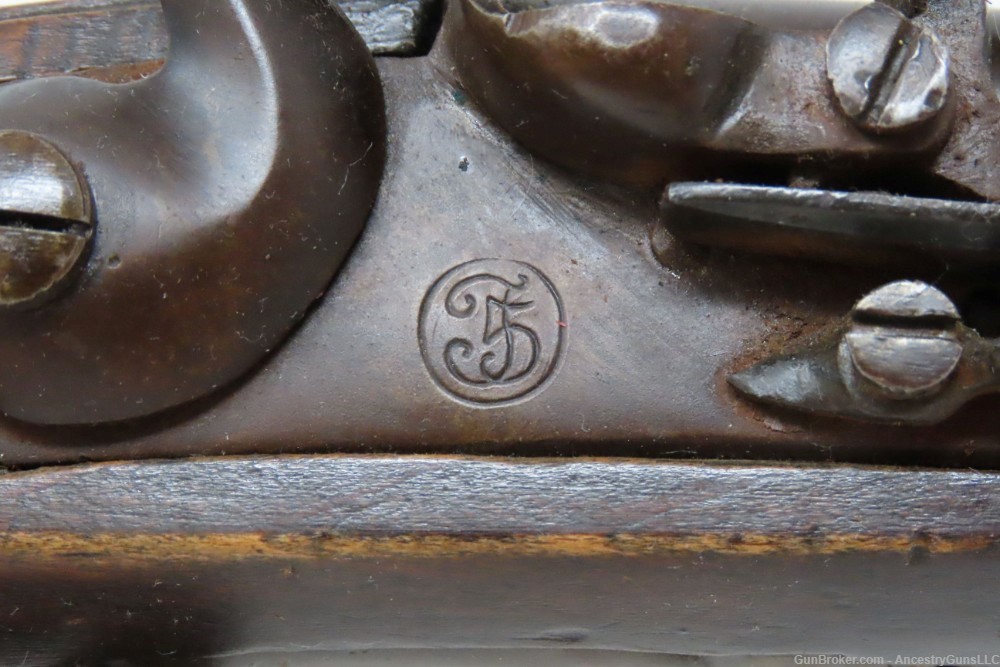 FREDERICK V F5 Monogram DANISH MILITARY Antique Naval/Belt FLINTLOCK Pistol-img-5