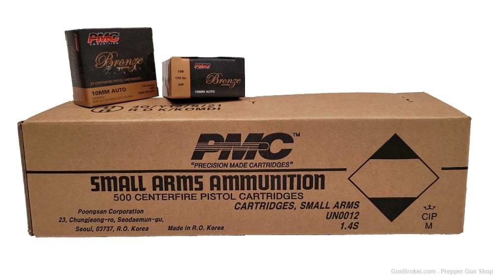 PMC Handgun Ammunition 10mm 170gr Jacketed Hollow Point JHP 500rd Case-img-0