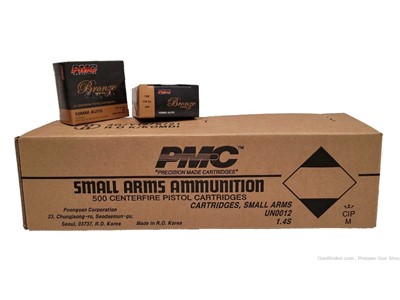 PMC Handgun Ammunition 10mm 170gr Jacketed Hollow Point JHP 500rd Case