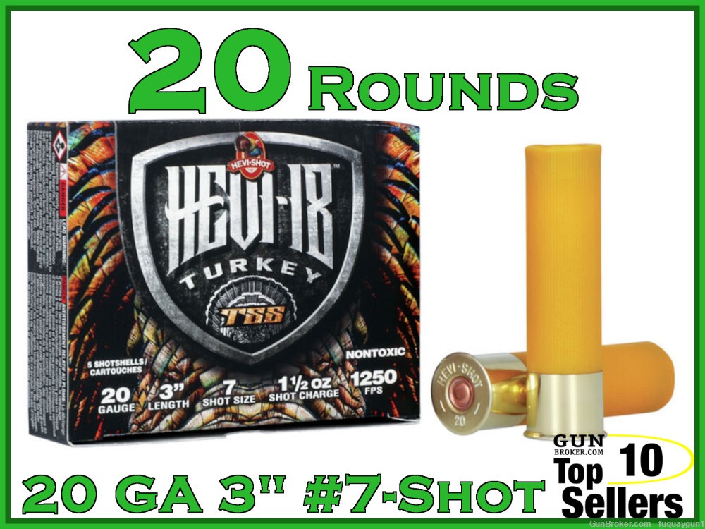 Hevi-Shot Turkey TSS 3" 20 GA #7 Shot HS7007 20CT-img-0