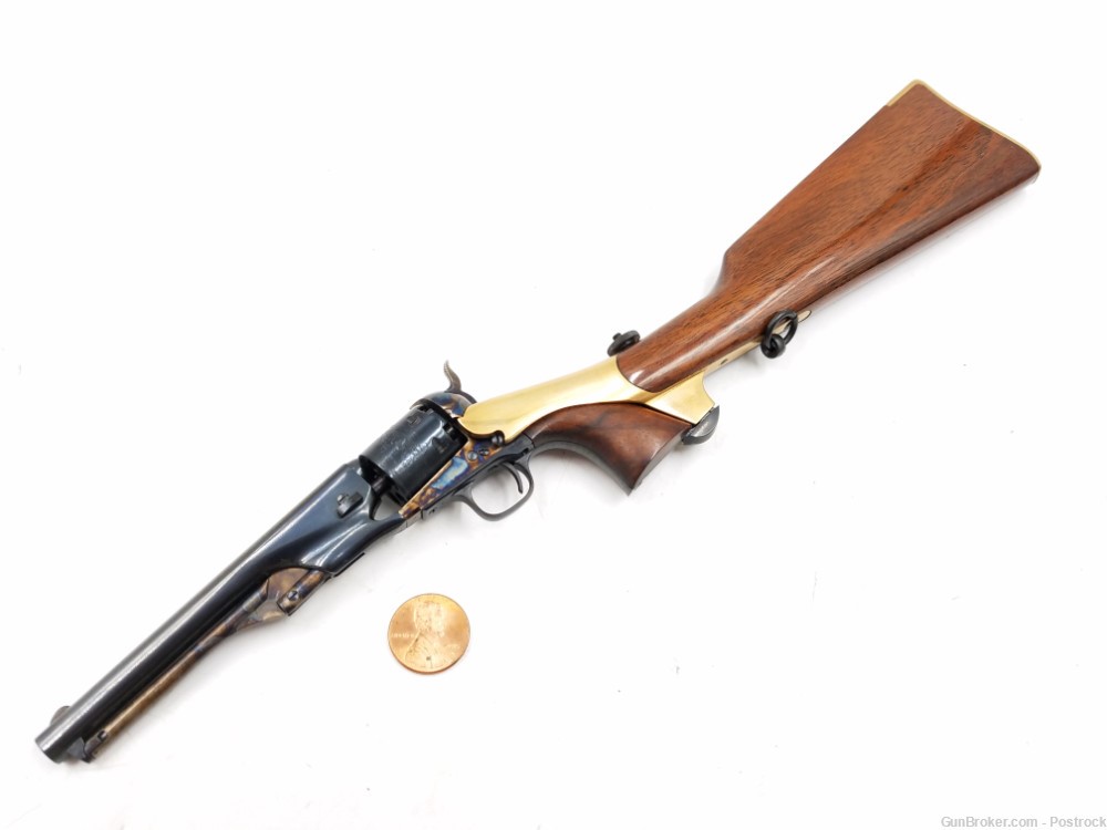 47% scale miniature Colt 1861 Navy percussion revolver w/ detachable stock-img-5