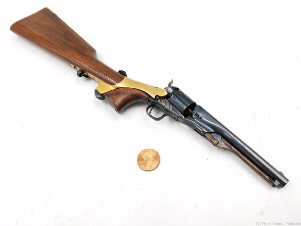 47% scale miniature Colt 1861 Navy percussion revolver w/ detachable stock-img-6