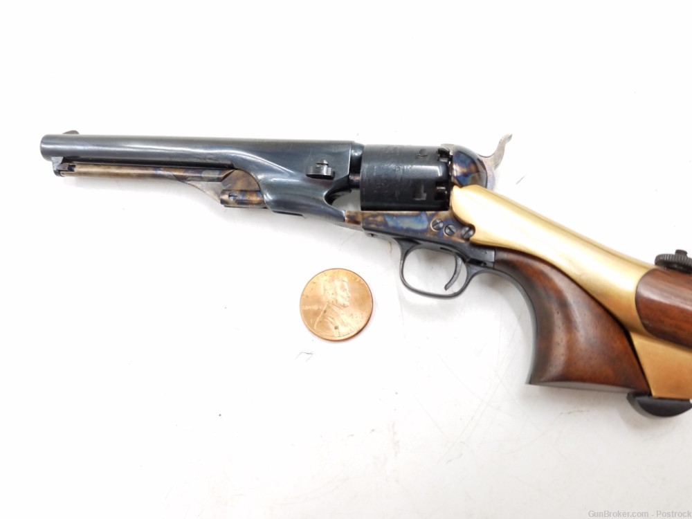 47% scale miniature Colt 1861 Navy percussion revolver w/ detachable stock-img-24
