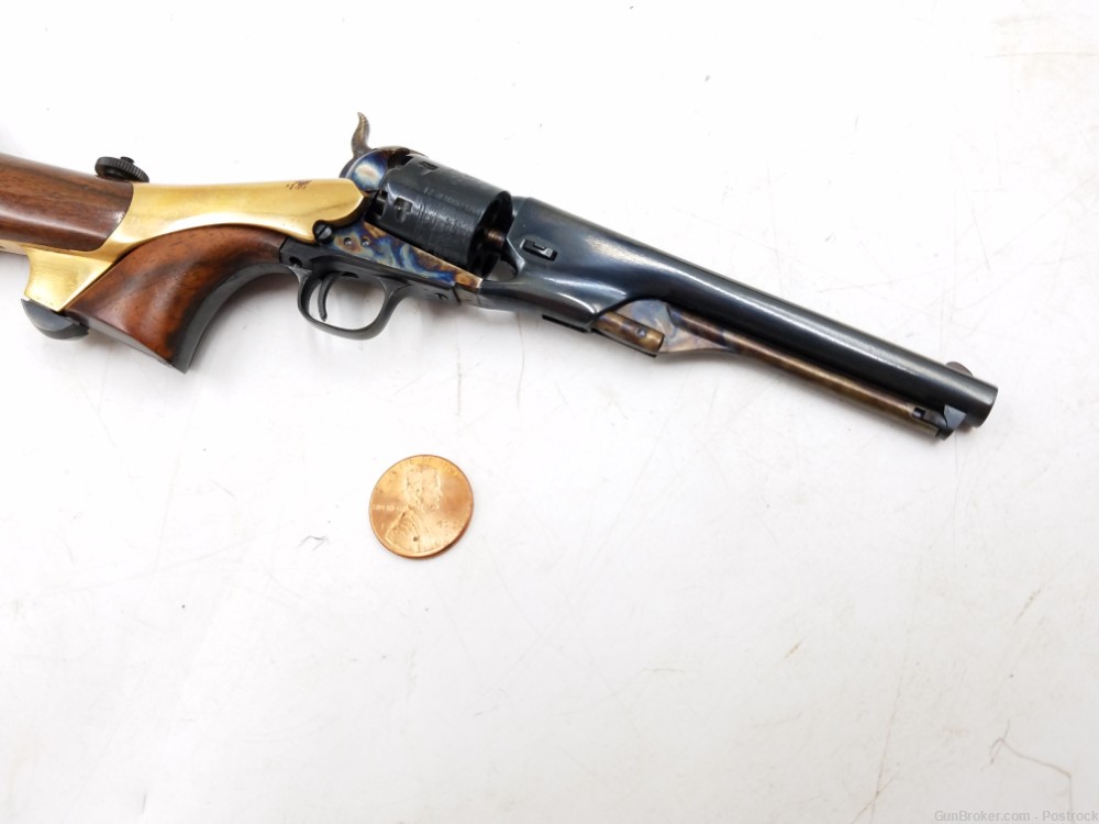 47% scale miniature Colt 1861 Navy percussion revolver w/ detachable stock-img-22