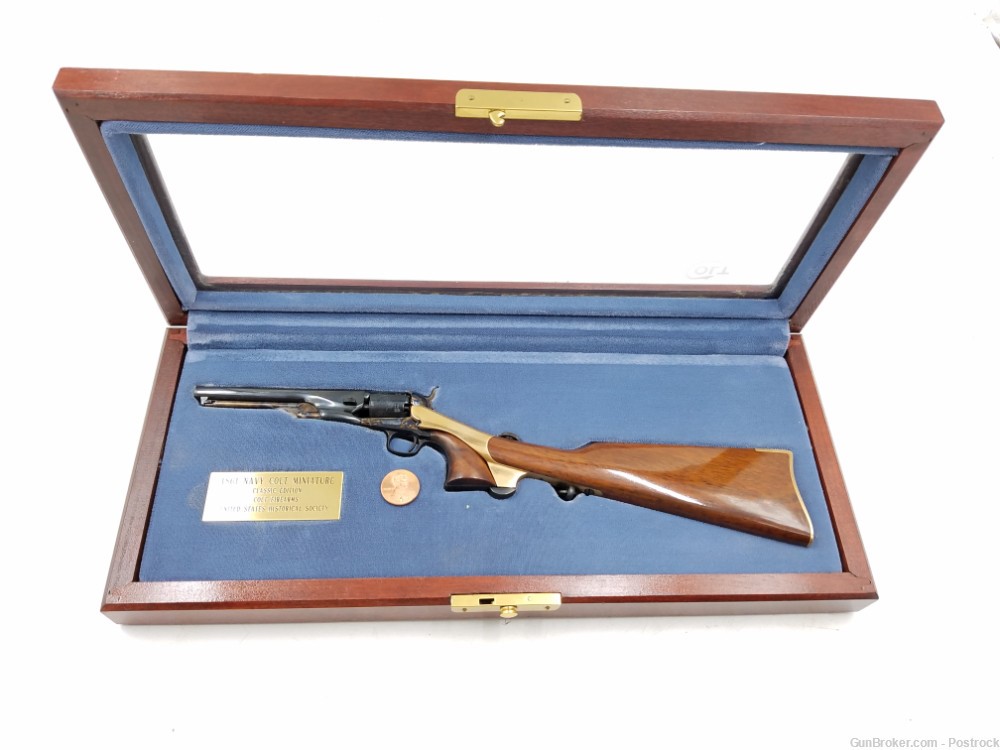 47% scale miniature Colt 1861 Navy percussion revolver w/ detachable stock-img-0