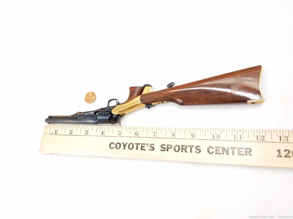 47% scale miniature Colt 1861 Navy percussion revolver w/ detachable stock-img-4