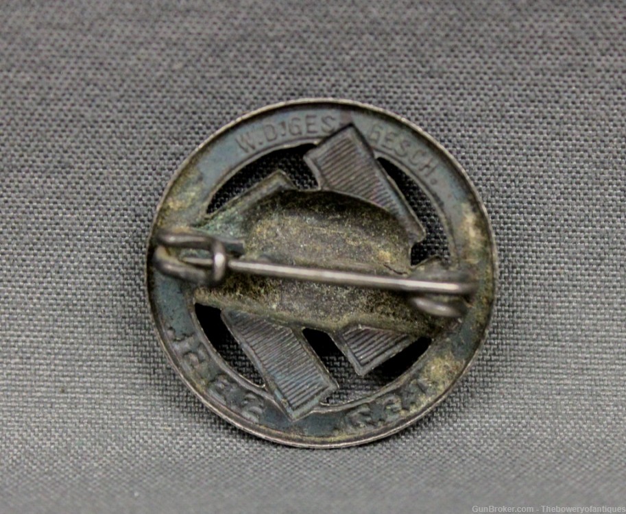 WWII German Stahlhelm Badge N.S.D.  F.B ST. Member Pin-img-2