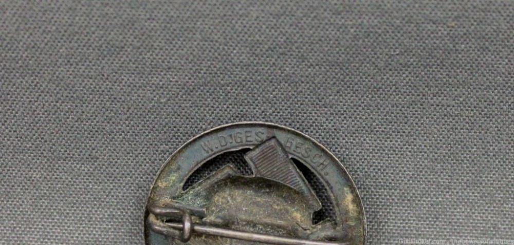 WWII German Stahlhelm Badge N.S.D.  F.B ST. Member Pin-img-3