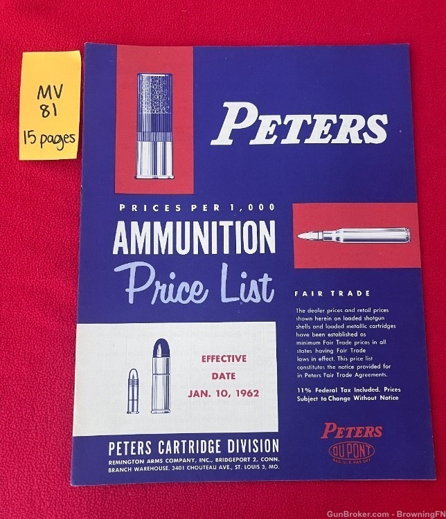 Original Peters Ammunition Catalog All Offerings for 1962 With Prices!-img-0