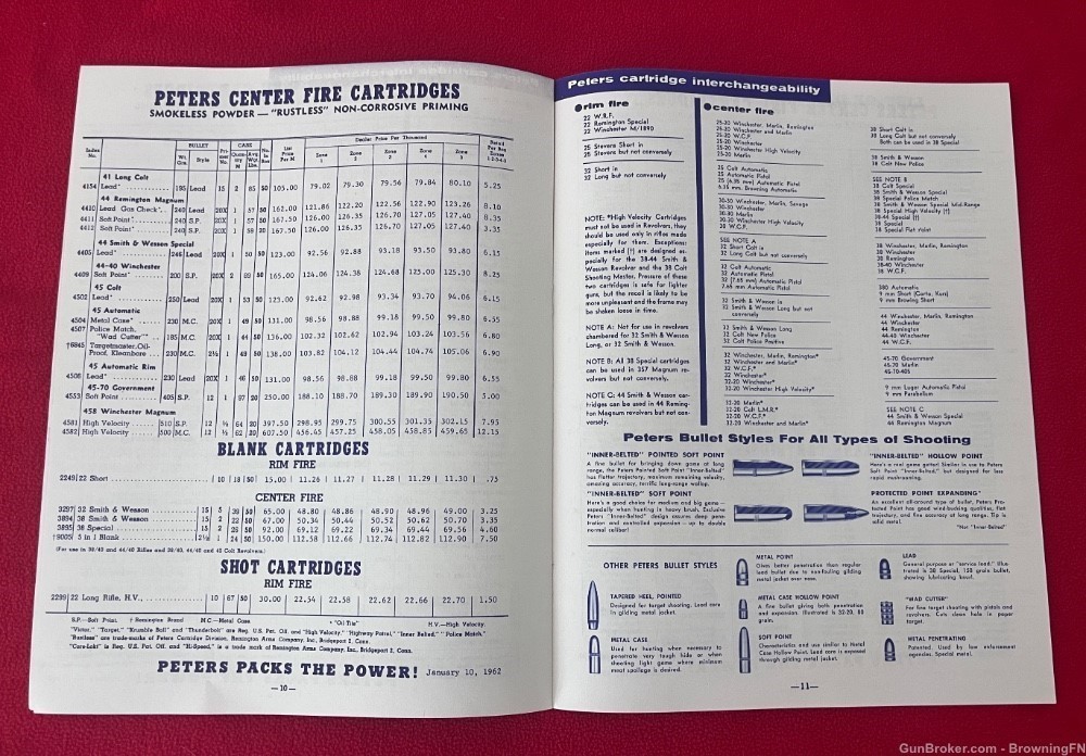 Original Peters Ammunition Catalog All Offerings for 1962 With Prices!-img-2