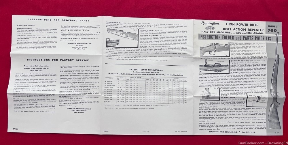 Original Vintage Remington Model 700 Owners Instruction Manual-img-2