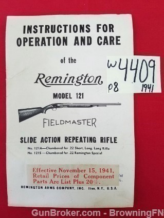 Original  Remington Model 121 Owners Manual 1941-img-0