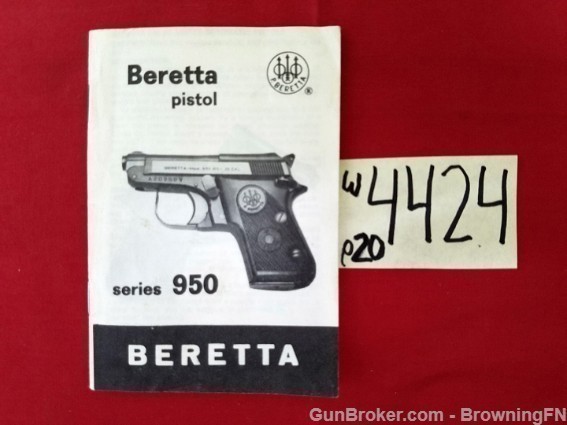 Original Beretta Series 950 Owners Instruction Manual-img-0