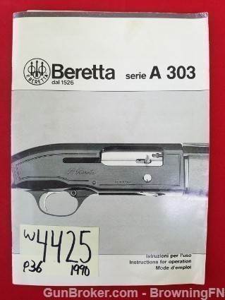 Original Beretta Series A 303 Owners Manual 1990-img-0