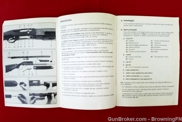 Original Beretta Series A 303 Owners Manual 1990-img-1