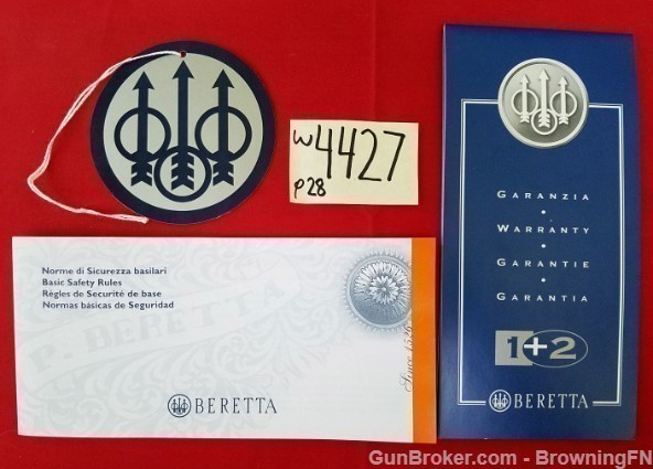 Original Beretta Safety Rules Hang Tag Warranty-img-0