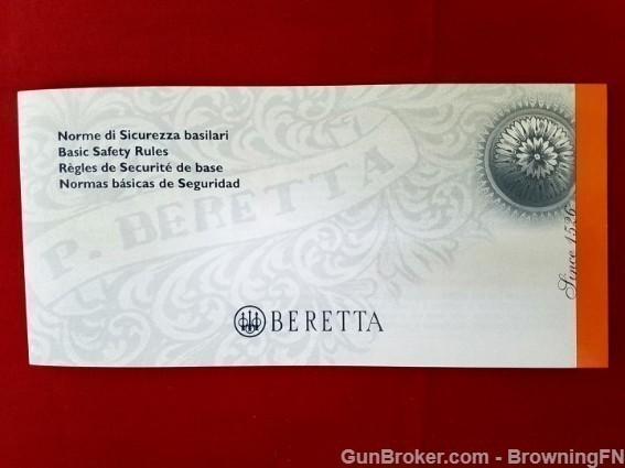Original Beretta Safety Rules Hang Tag Warranty-img-1