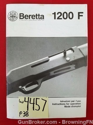 Original Beretta 1200 F Owners Manual-img-0