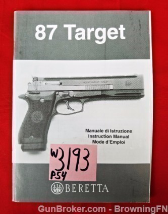 Orig Beretta Model 87 Target Owners Instruction Manual-img-0