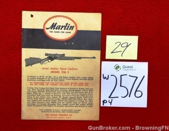 Orig Marlin Model 336 S Owners Instruction Manual-img-0