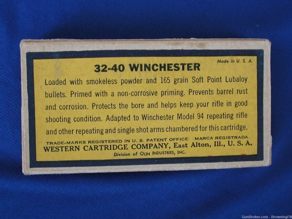 Prewar FULL Box Western Bullseye .32-40 Winchester Model 1894 Marlin-img-6