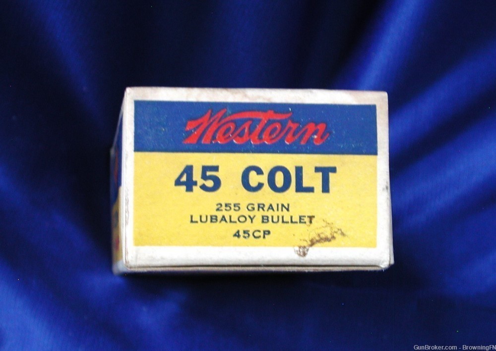 .45 LONG COLT Original Vintage Box 50 Rounds Western Bullseye-img-3