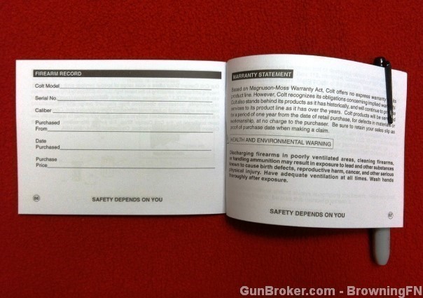 Orig Colt AR-15 Owners Instruction Manual 2009-img-1
