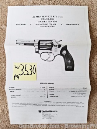 Orig S&W Model 650 Owners Instruction Manual-img-0