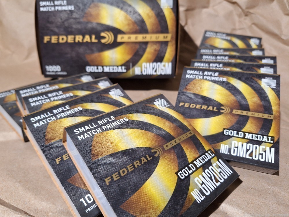 PRIMERS Federal GOLD MEDAL GM205M small rifle match primer 1000 reloading-img-6