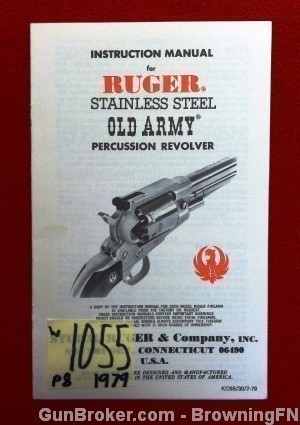 Orig Ruger Old Army Revolver Owners Instruction Manual 1979-img-0