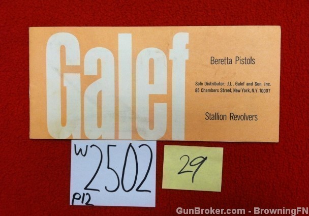 Orig Galef Beretta Pistol Stalion Revolver Catalog-img-0