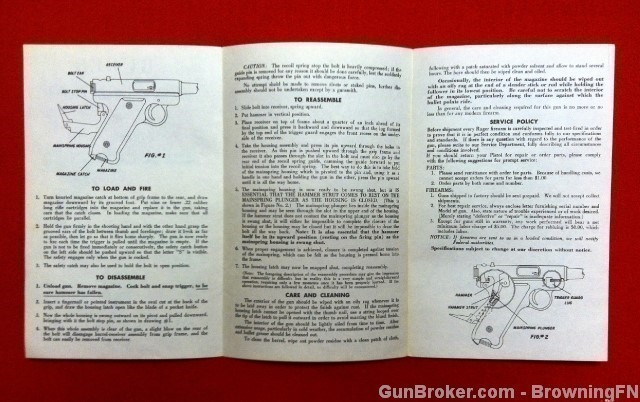 Orig Ruger Mk 1 Target Model Owners Instruction Manual 1970-img-1