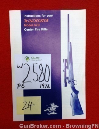 Orig Winchester Model 670 Owners Instruction Manual 1976-img-0