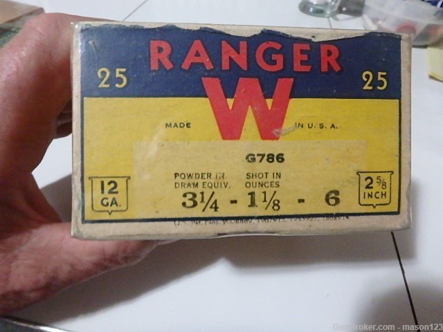 FULL VERY NICE 12 GA WINCHESTER RANGER DOG BOX NO 6 SHOT=CLEAN 2-5/8-img-1