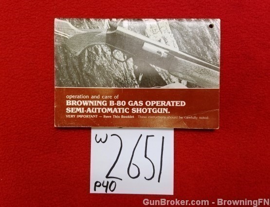 Orig Browning B-80 Owners Instruction Manual-img-0