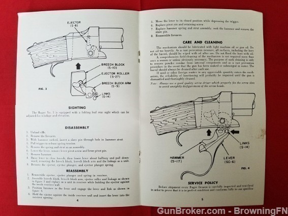 Orig Ruger No.3 Single-Shot Owners Instruction Manual 1980-img-1