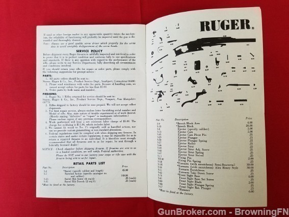Orig Ruger No.1 Single Shot Owners Instruction Manual 1977-img-1