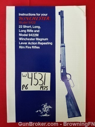 Orig Winchester Model 9422M Owners Manual 1975-img-0